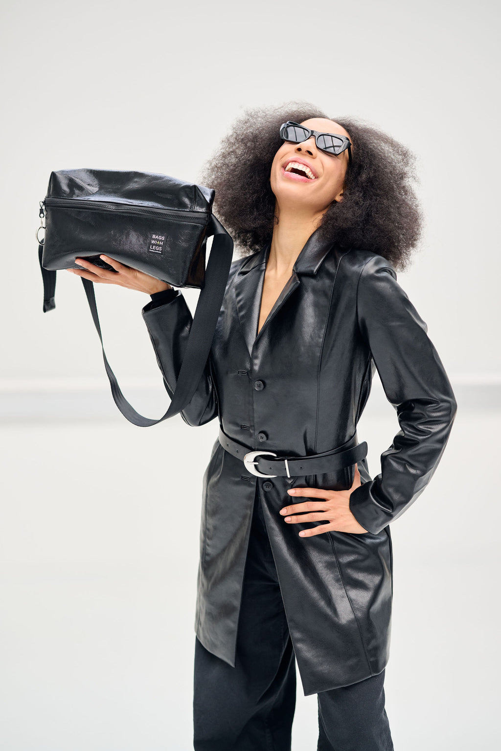 The Black Box bag worn