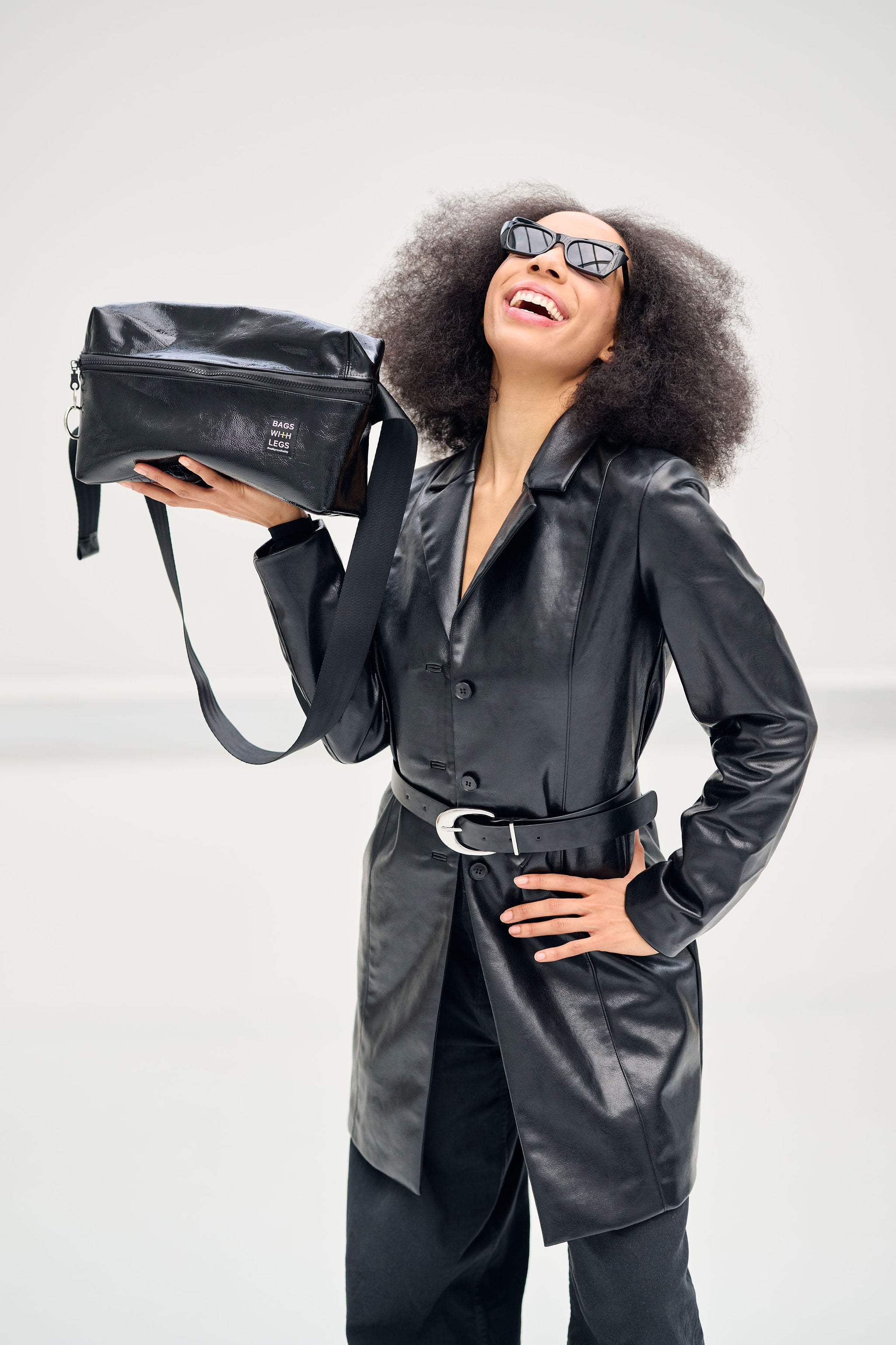 The Black Box bag worn