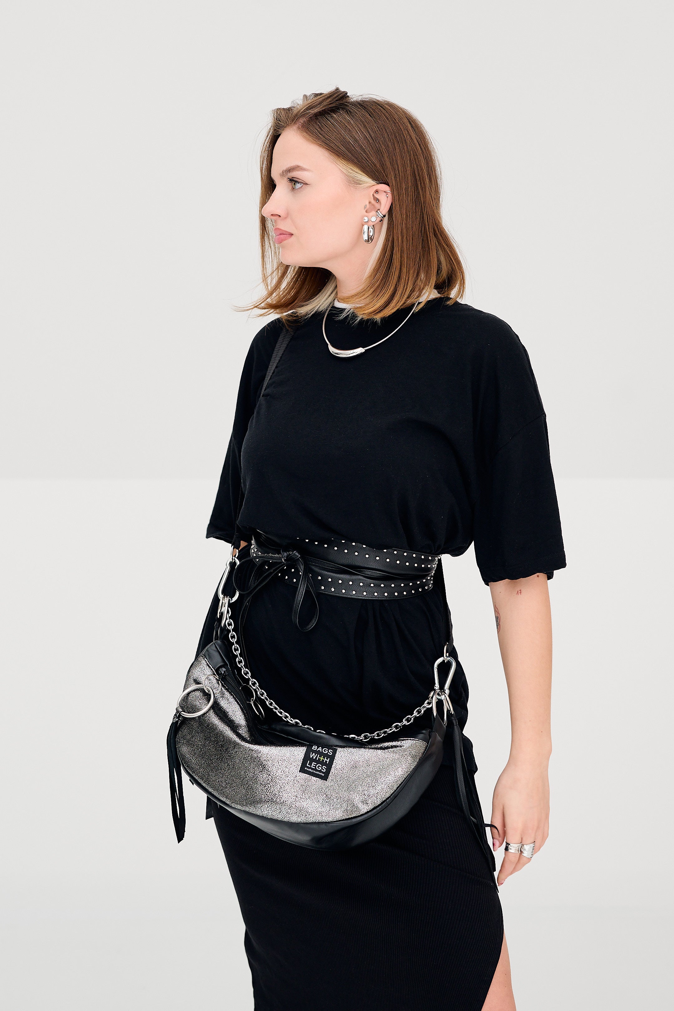 SILVER DUST Middle Size Crossbody bag
