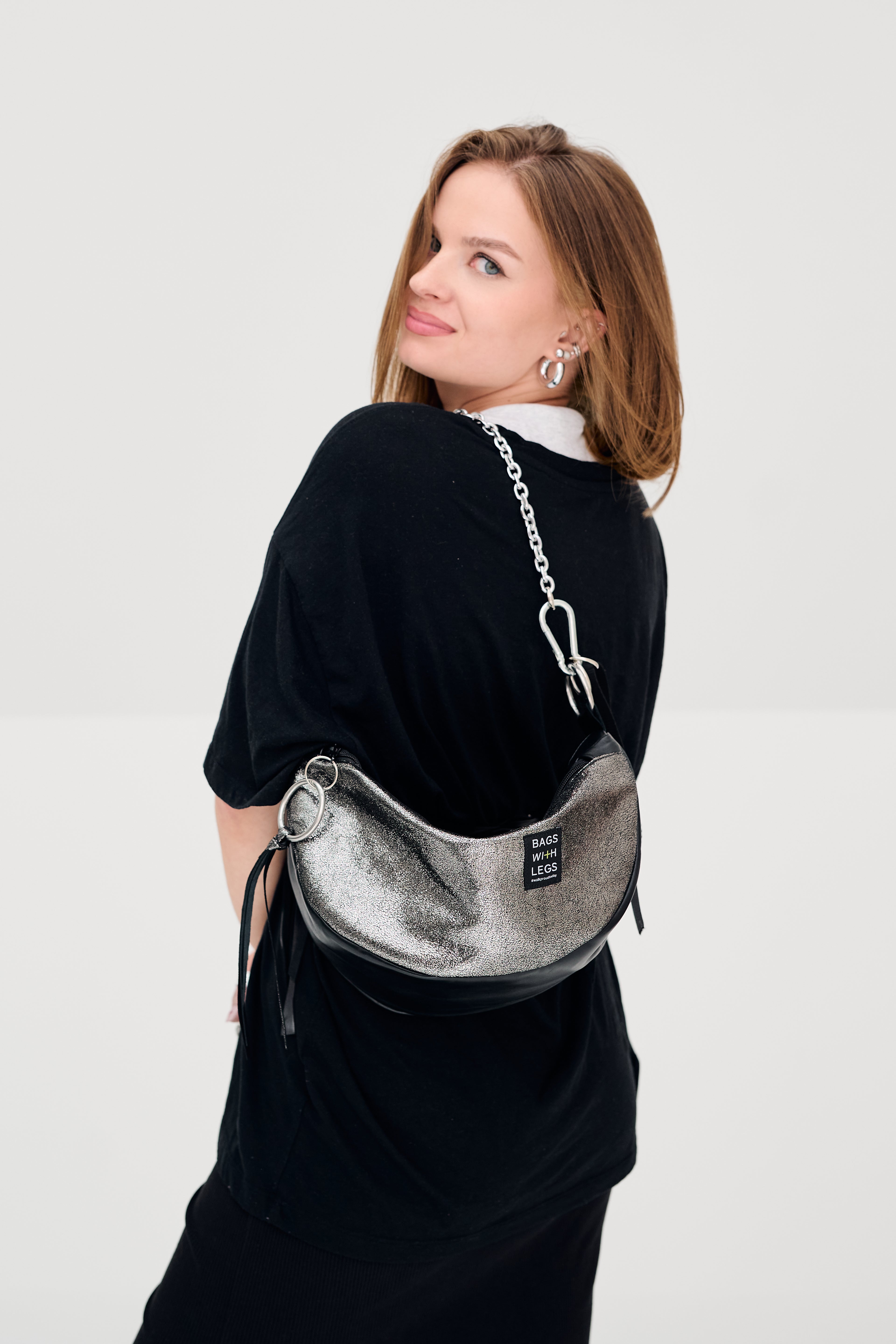 SILVER DUST middle size crossbody bag